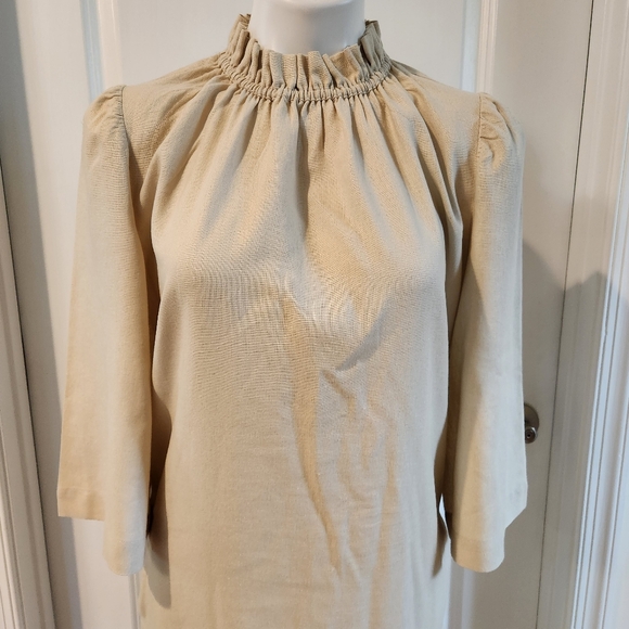 G. Label by Goop size 2 cream linen blend dress with pockets and buttons, luxe - Picture 10 of 11